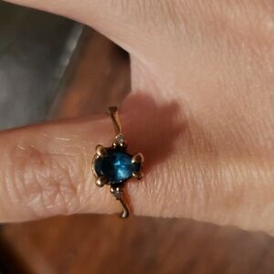 Blue Topaz gold ring